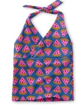 Tea Collection Tie-Tankini Swim Top in Watermelon Wedge - Size 14